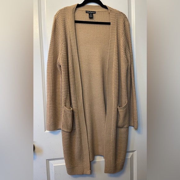 Soho Apparel XL Taupe Knit Cardigan - Picture 1 of 5